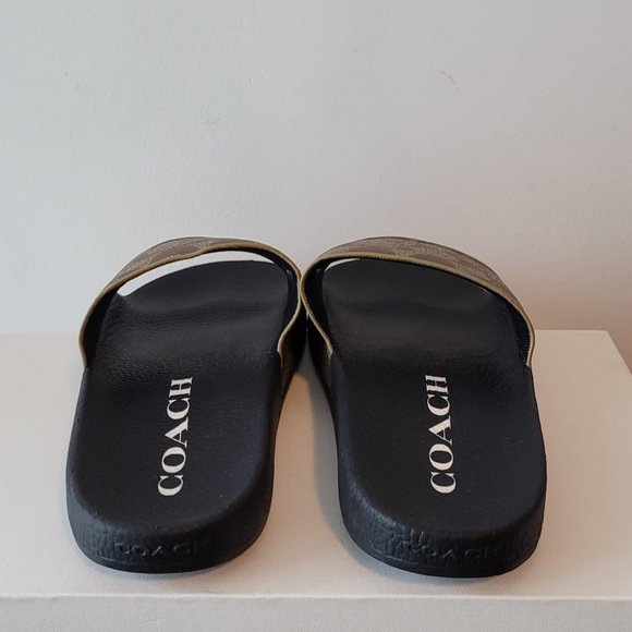 $107 *NEW* (7) COACH Khaki/Black Uli Sport Slide - Picture 7 of 11